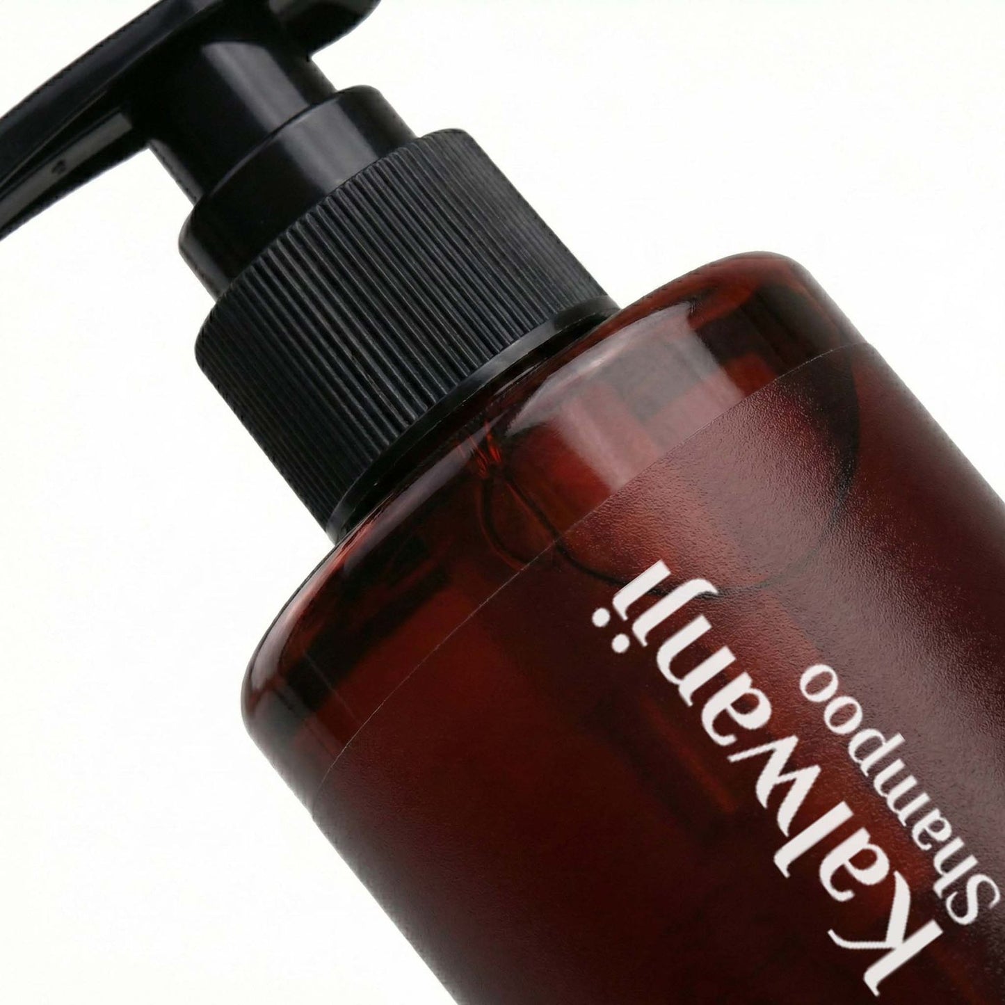 Close-up of WAFA Kalwanji shampoo pump